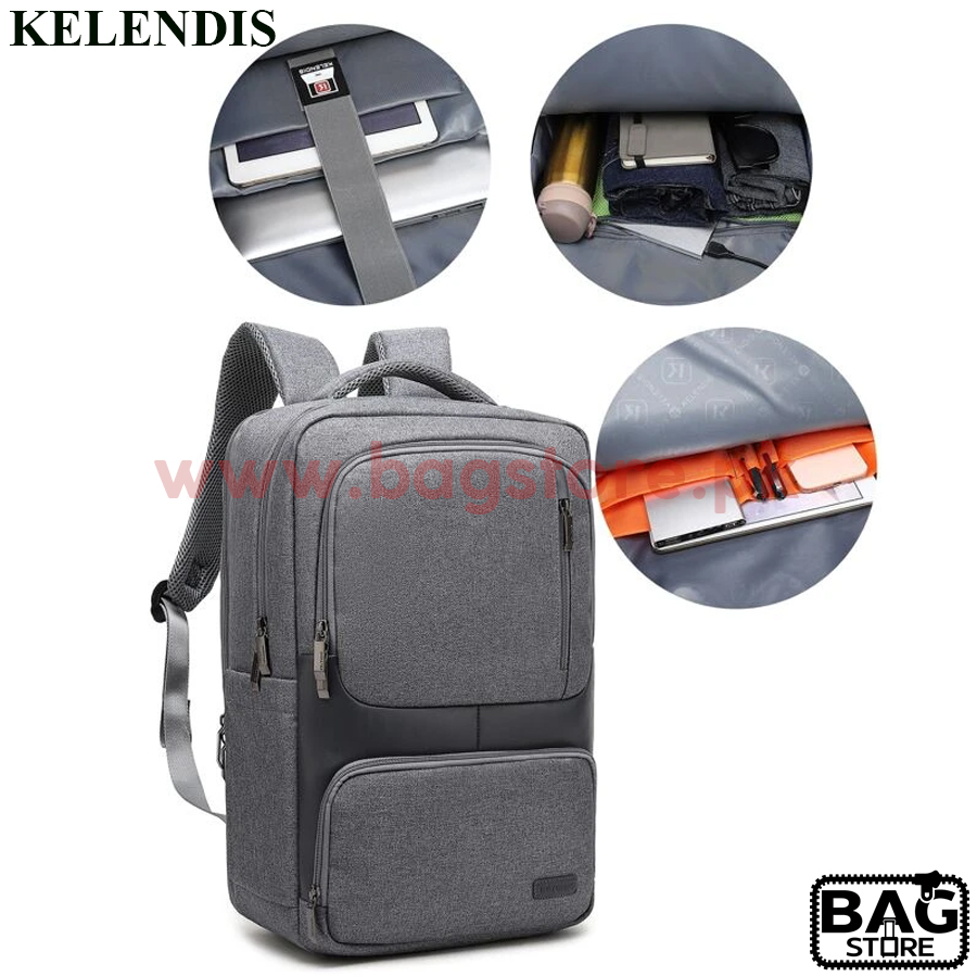 Kelendis Laptop Backpack 15.6inch Travel Backpack for Men & Women Business  Travel University College School With USB Charging Port Grey - Bag Store