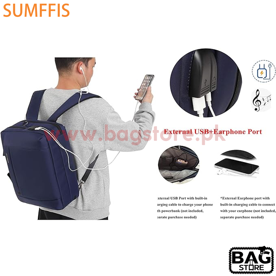 Orben Vertical Zip Laptop Backpack, Large Compartment Fits 15 inch Laptop Water Bottle Pocket for School Work Outdoor Black